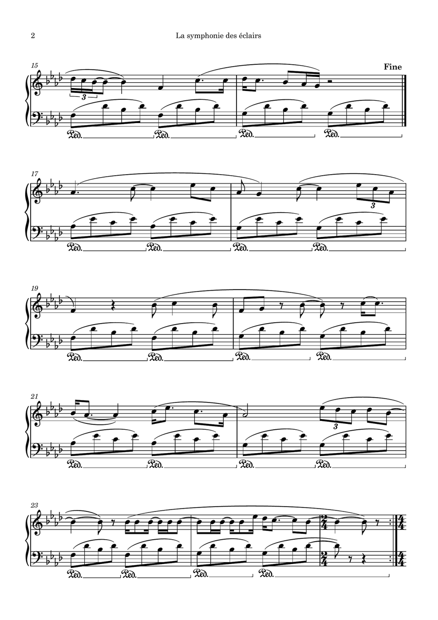 Symphonie Des Eclairs, La Piano Solo scores gallery preview page 2