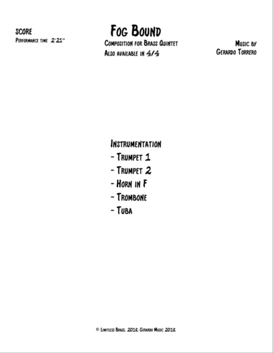 Fog Bound Brass Ensemble scores gallery preview page 1