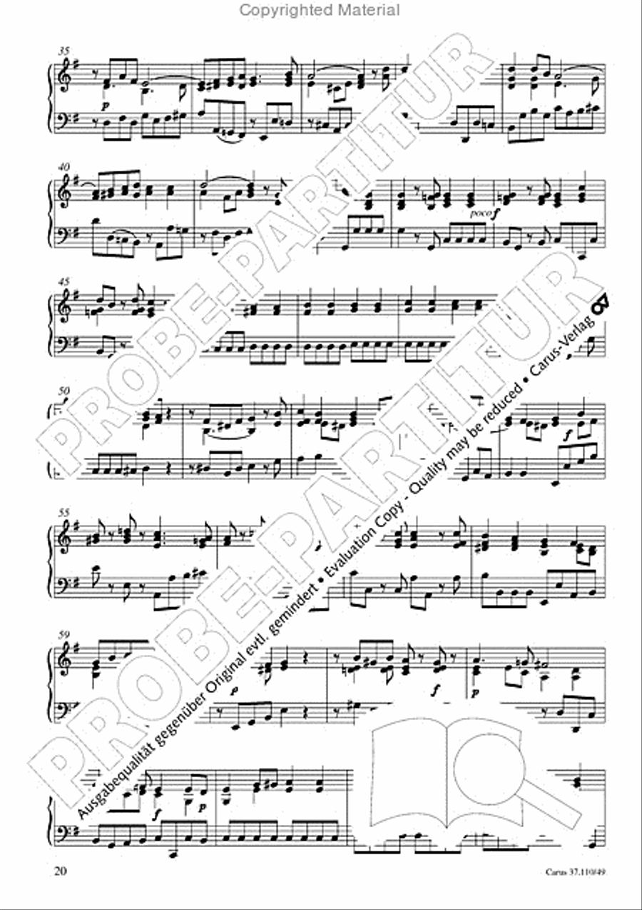 Markuspassion. Werkausgabe Reihe 1, Bd. 7 (Homilius) Organ scores gallery preview page 21