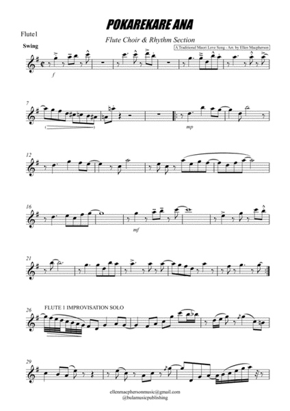 POKAREKARE ANA - Flute Choir & Rhythm Section (Flute 1) image number null