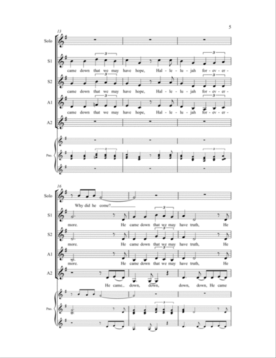 He Came Down He Came Down SSAA scores gallery preview page 7