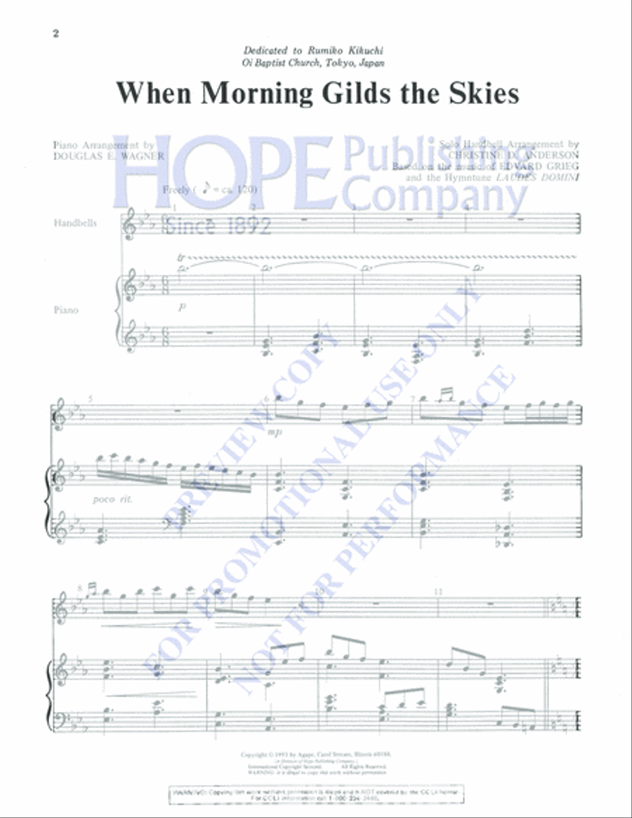 When Morning Gilds the Skies Percussion scores gallery preview page 2