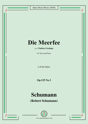 Book cover for Schumann-Die Meerfee Op.125 No.3,in B flat Major,for Voice and Piano