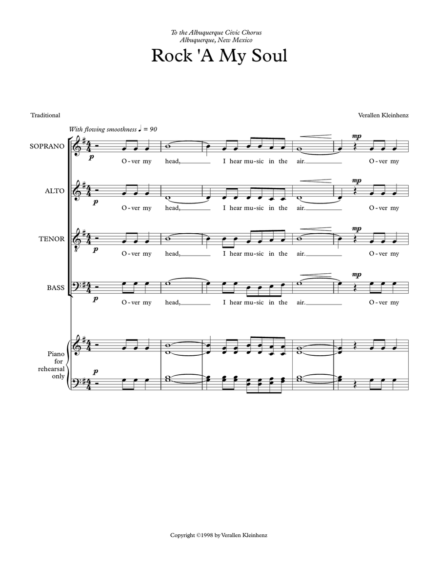 Rock 'A My Soul 4-Part scores gallery preview page 1