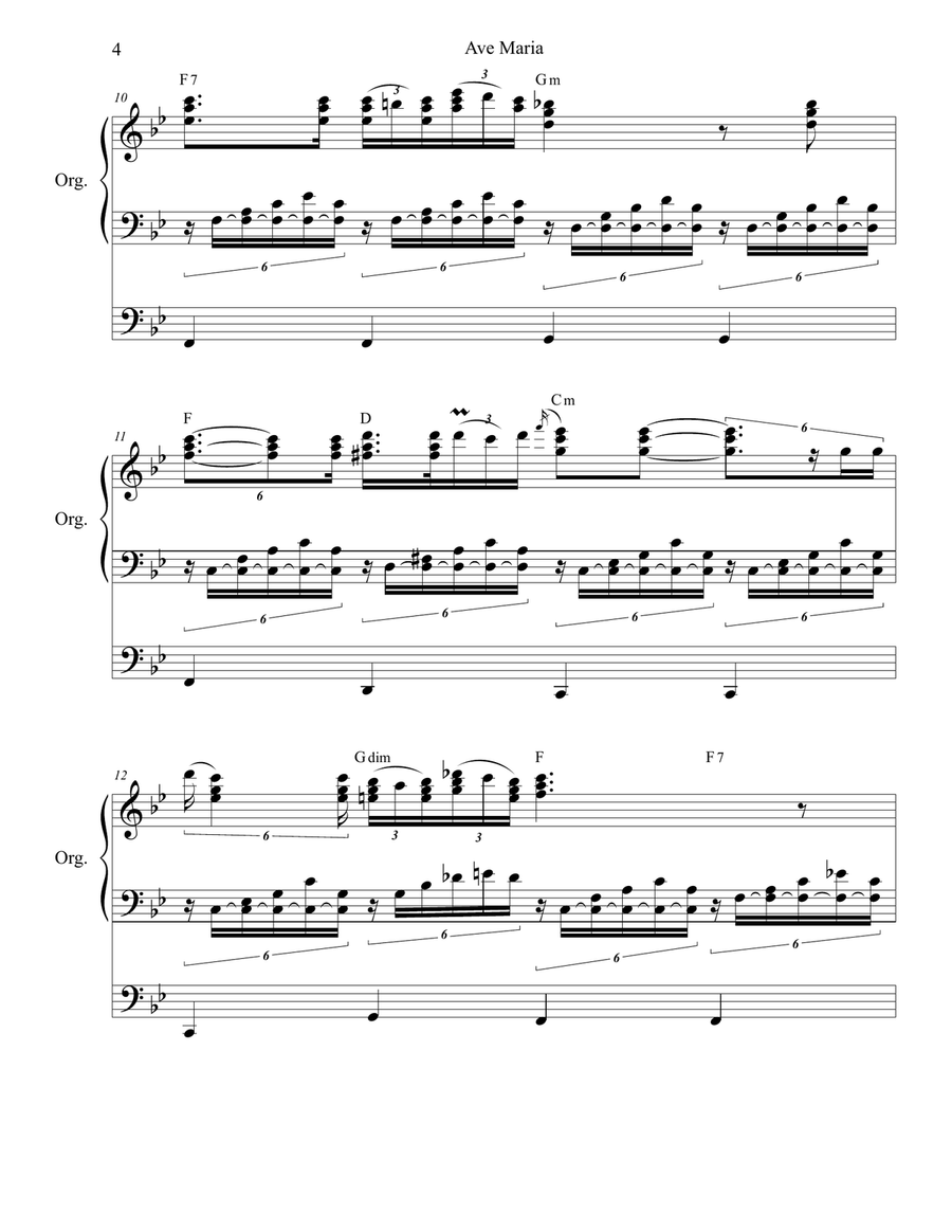 Ave Maria (Organ Solo) Organ Solo scores gallery preview page 4