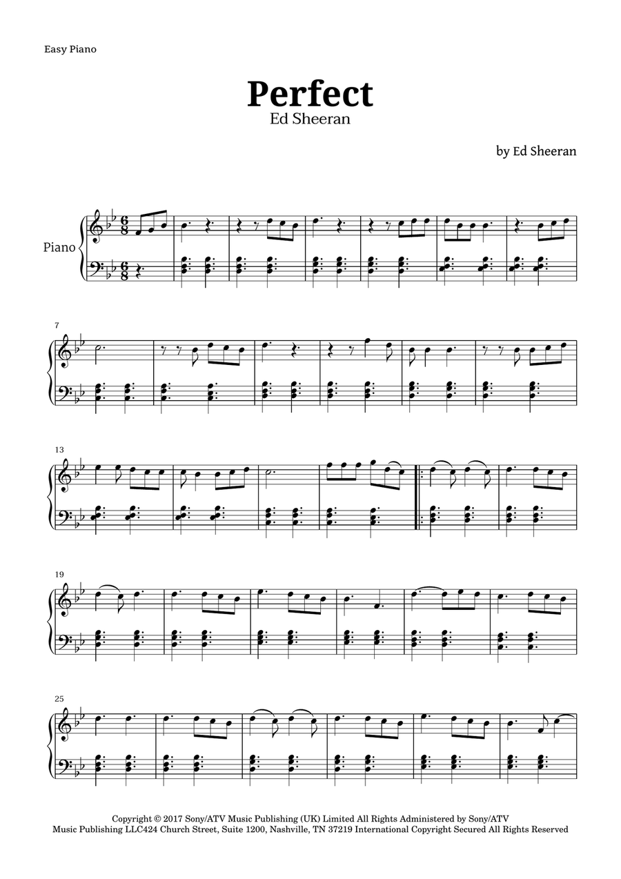 Perfect Easy Piano scores gallery preview page 1