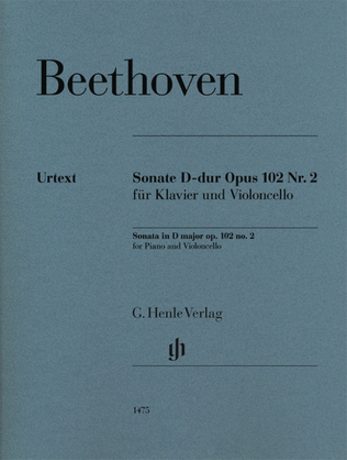 Book cover for Cello Sonata in D Major Op. 102, No. 2