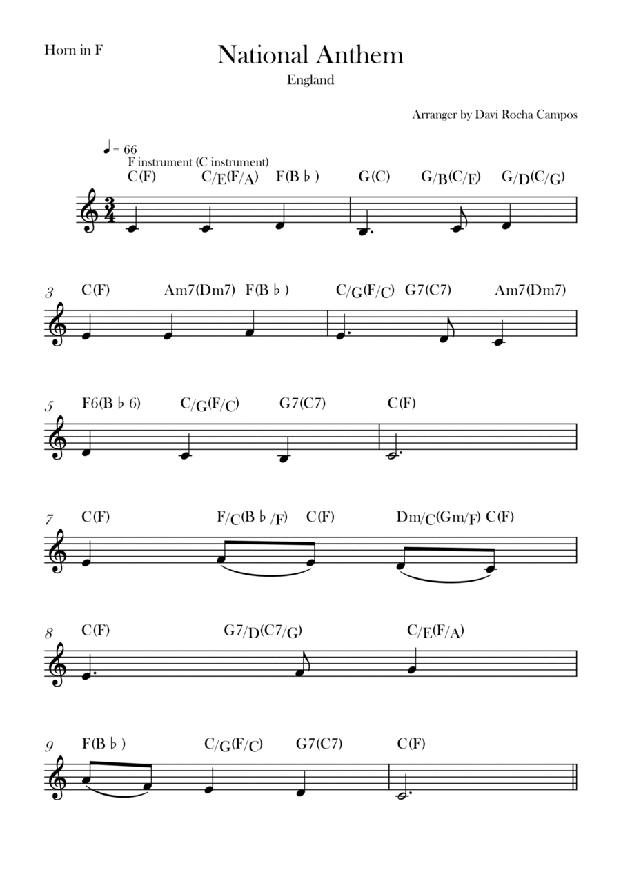National Anthem Horn Solo scores gallery preview page 1