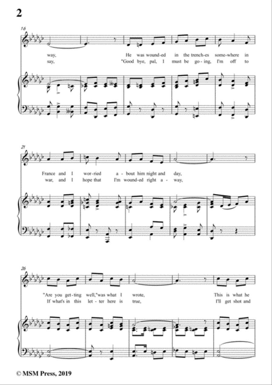 Harry Jentes-I Don't Want To Get Well,in G flat Major,for Voice&Piano Voice scores gallery preview page 4