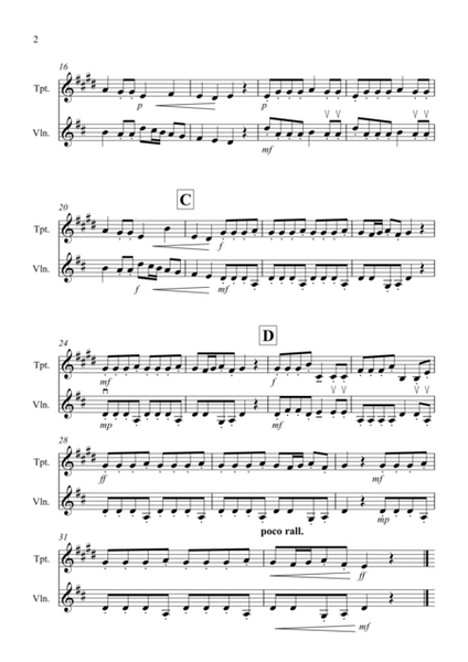 Autumn (first movement) for Trumpet and Violin Duet image number null