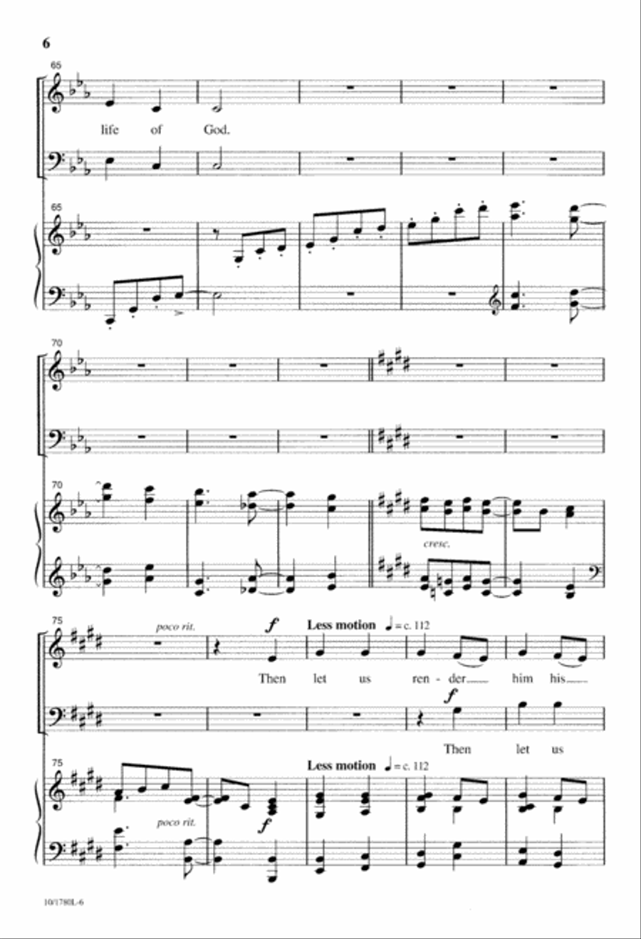 Come, Let Us With the Lord Arise 4-Part scores gallery preview page 6
