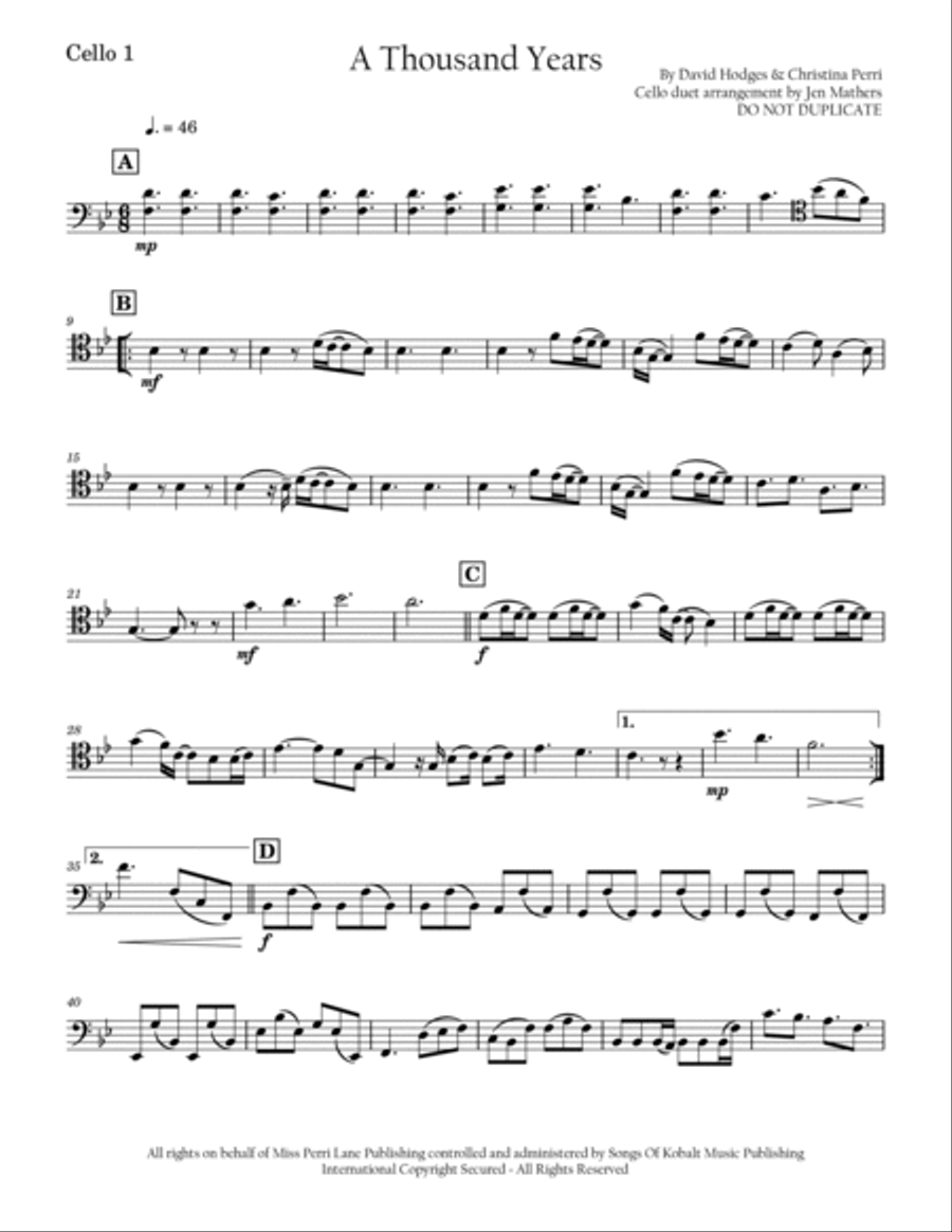 A Thousand Years String Duet scores gallery preview page 3