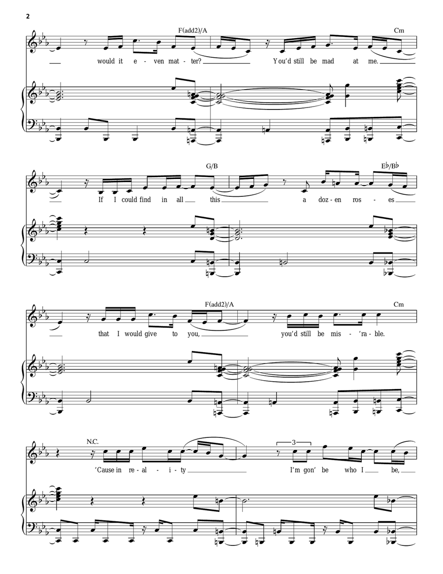 Hate On Me Piano, Vocal scores gallery preview page 2