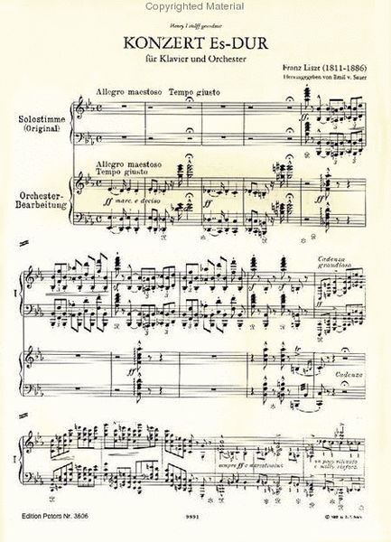Piano Concerto No. 1 in E flat (Edition for 2 Pianos)