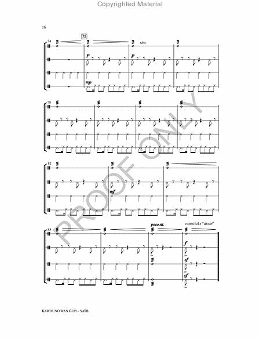Kawouno Wan Gi Pi 4-Part scores gallery preview page 16