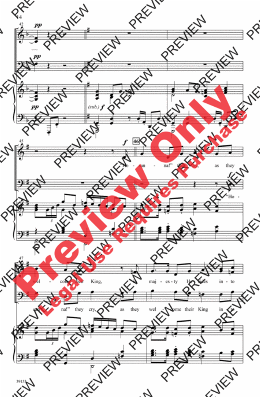Two Anthems for Palm Sunday 3-Part scores gallery preview page 14