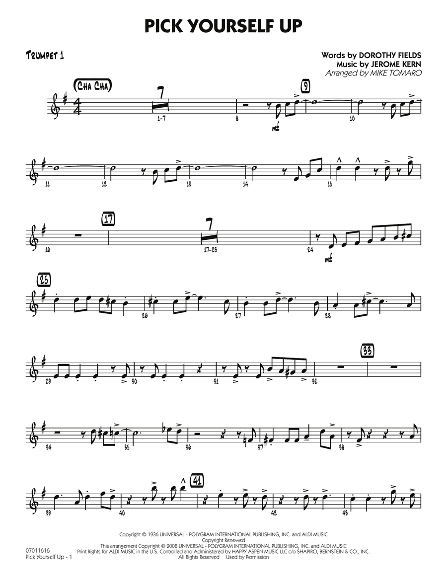 Pick Yourself Up - Trumpet 1 Jazz Ensemble scores gallery preview page 1