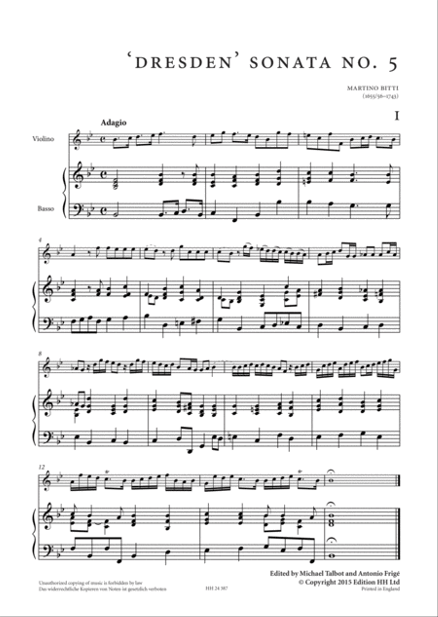 'Dresden' Sonata No. 5 Violin scores gallery preview page 2