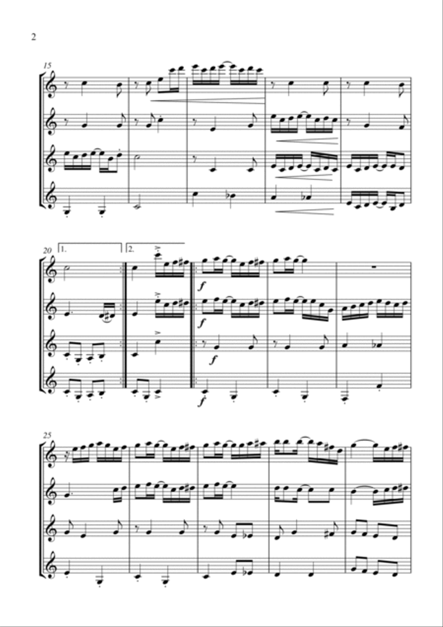 The Entertainer Rag Woodwind Quartet scores gallery preview page 2