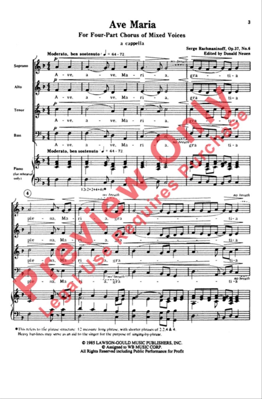 Ave Maria 4-Part scores gallery preview page 2