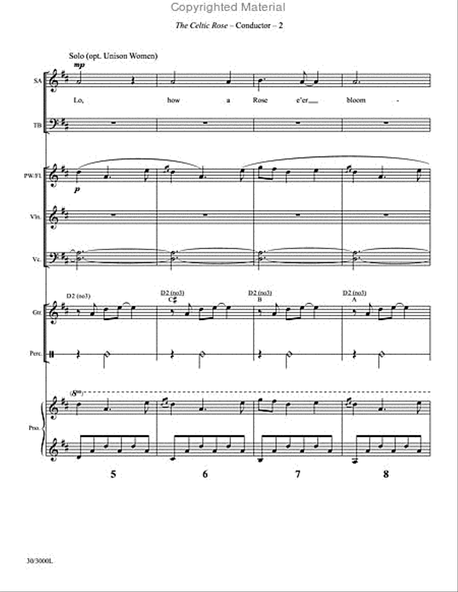 The Celtic Rose - Instrumental Ensemble Score and Parts Choir scores gallery preview page 3