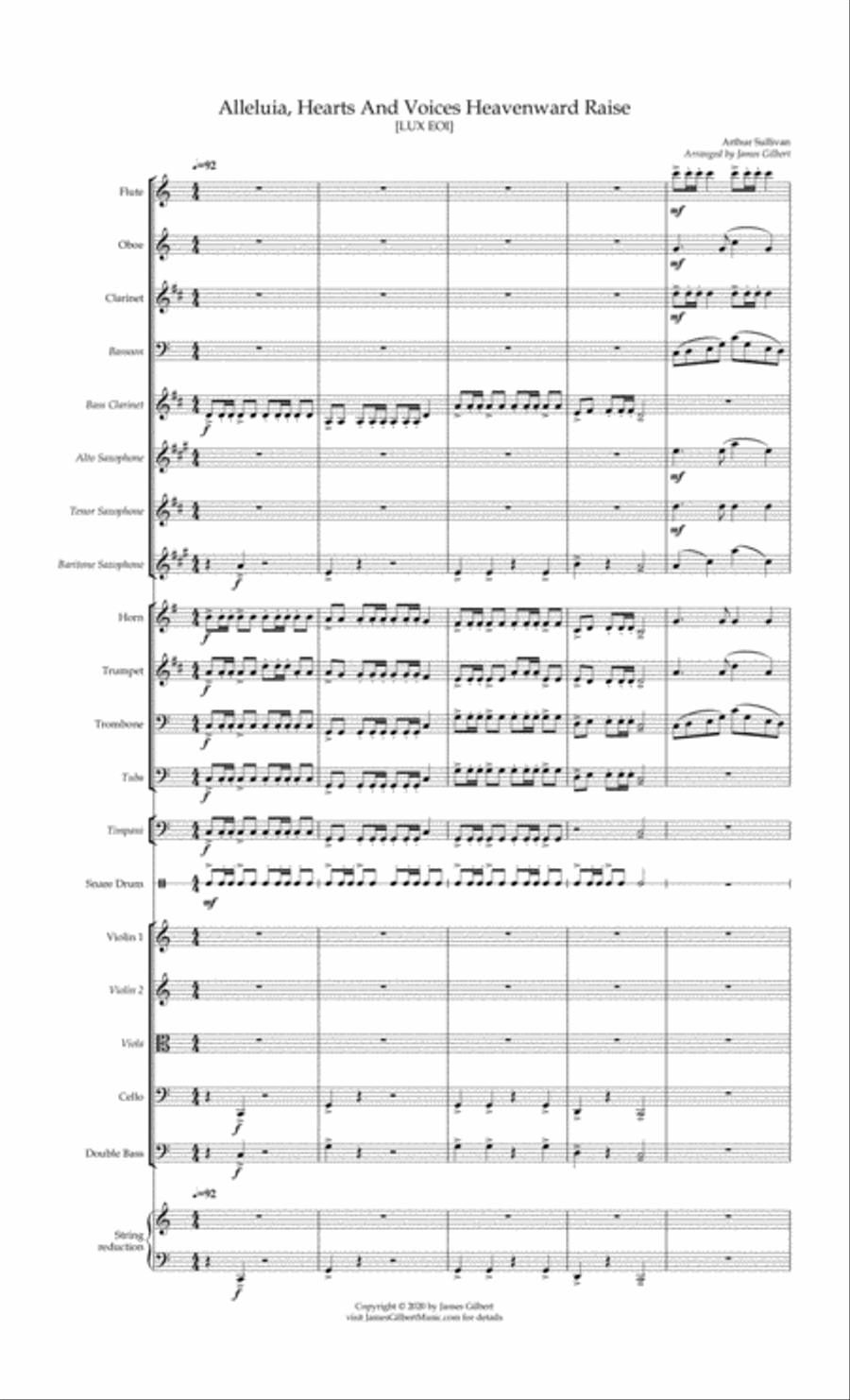 Alleluia, Hearts And Voices Heavenward Raise Full Orchestra scores gallery preview page 2