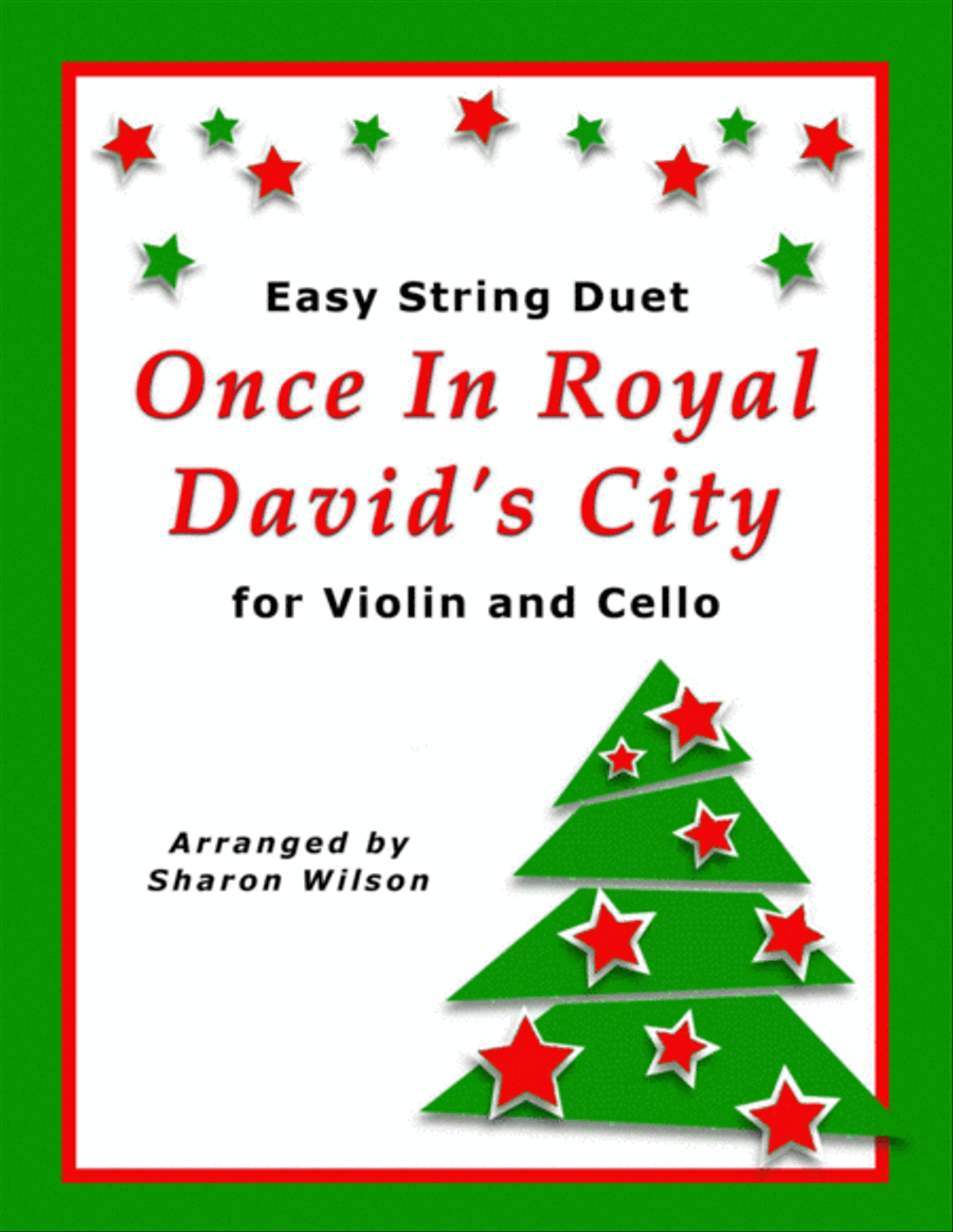 Once in Royal David's City (Easy Violin and Cello Duet) String Duet scores gallery preview page 1