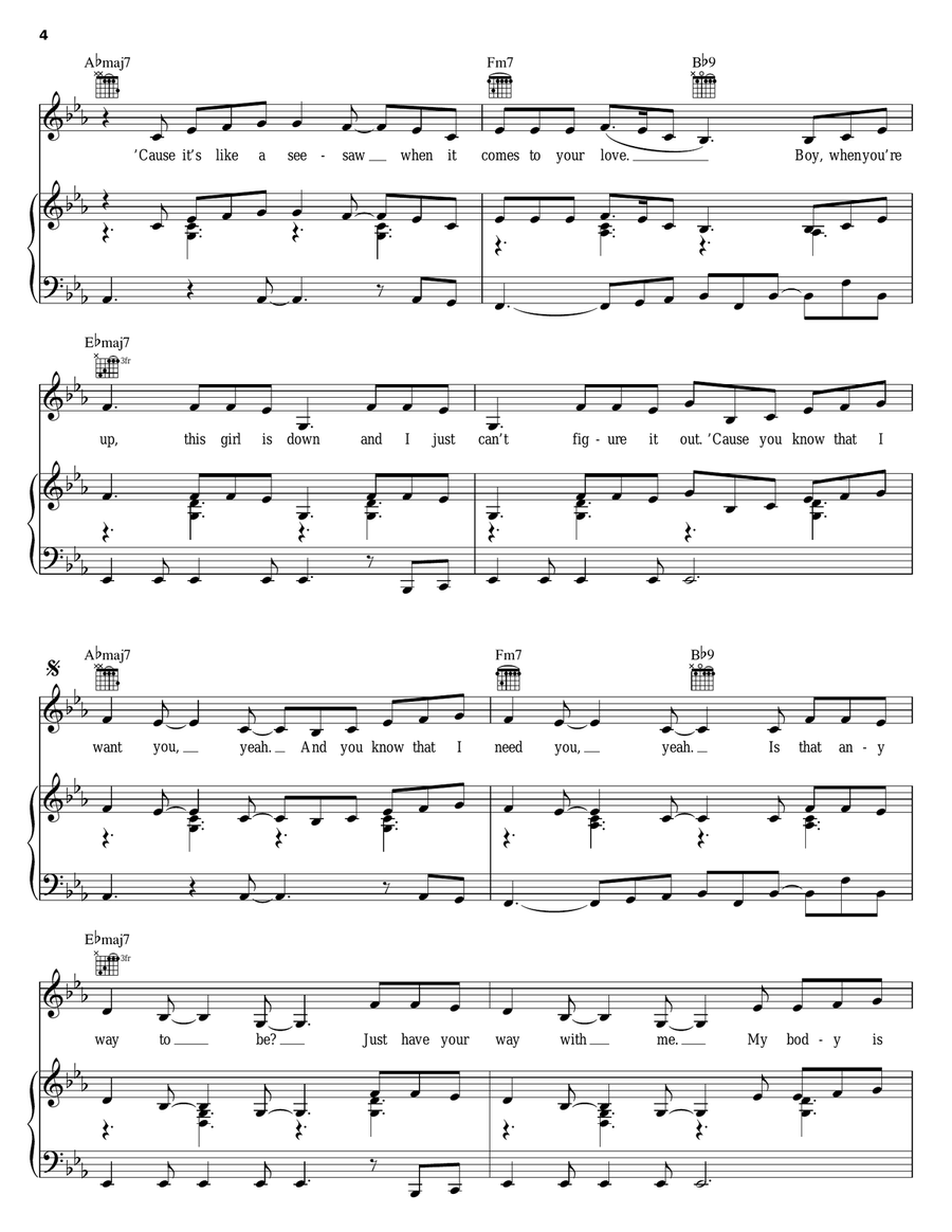 I Want You Piano, Vocal, Guitar scores gallery preview page 4