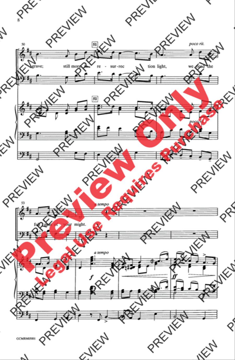 O Love of God, How Strong and True 4-Part scores gallery preview page 8