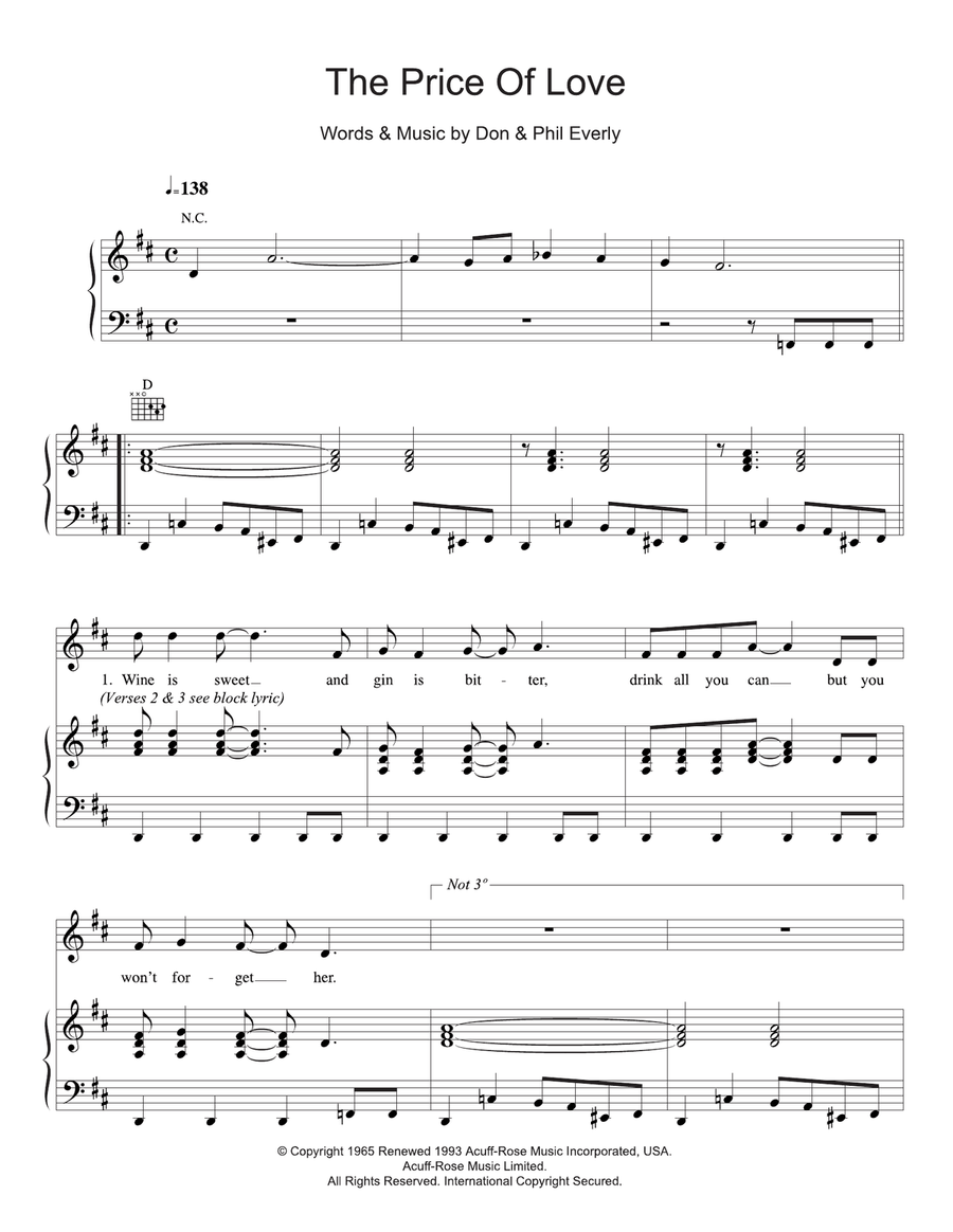 The Price Of Love The Price Of Love Acoustic Guitar scores gallery preview page 1
