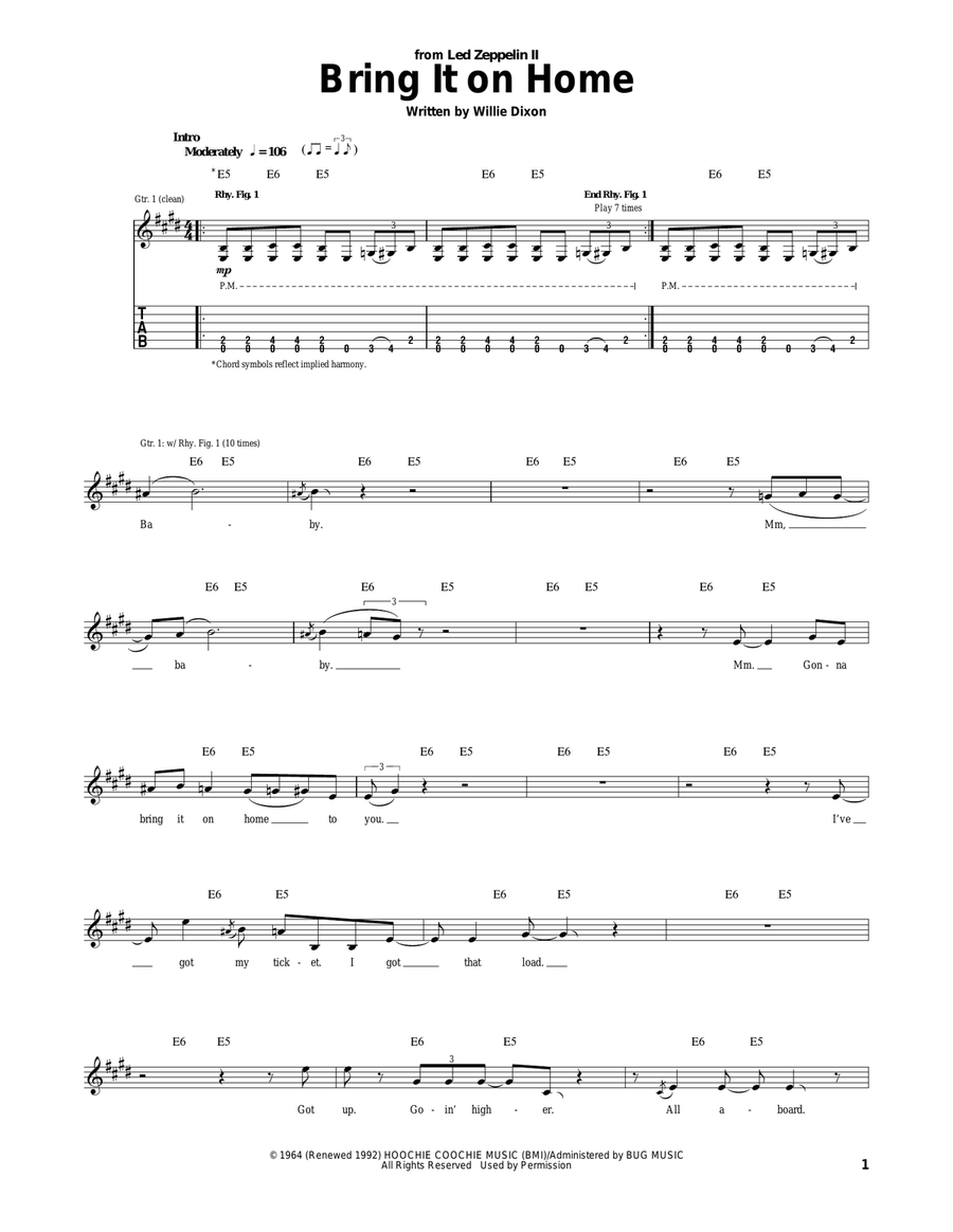 Bring It On Home Acoustic Guitar scores gallery preview page 1