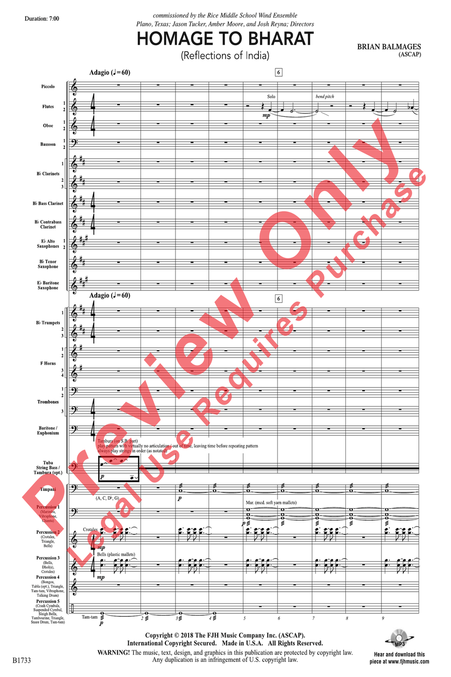Homage to Bharat Concert Band scores gallery preview page 4