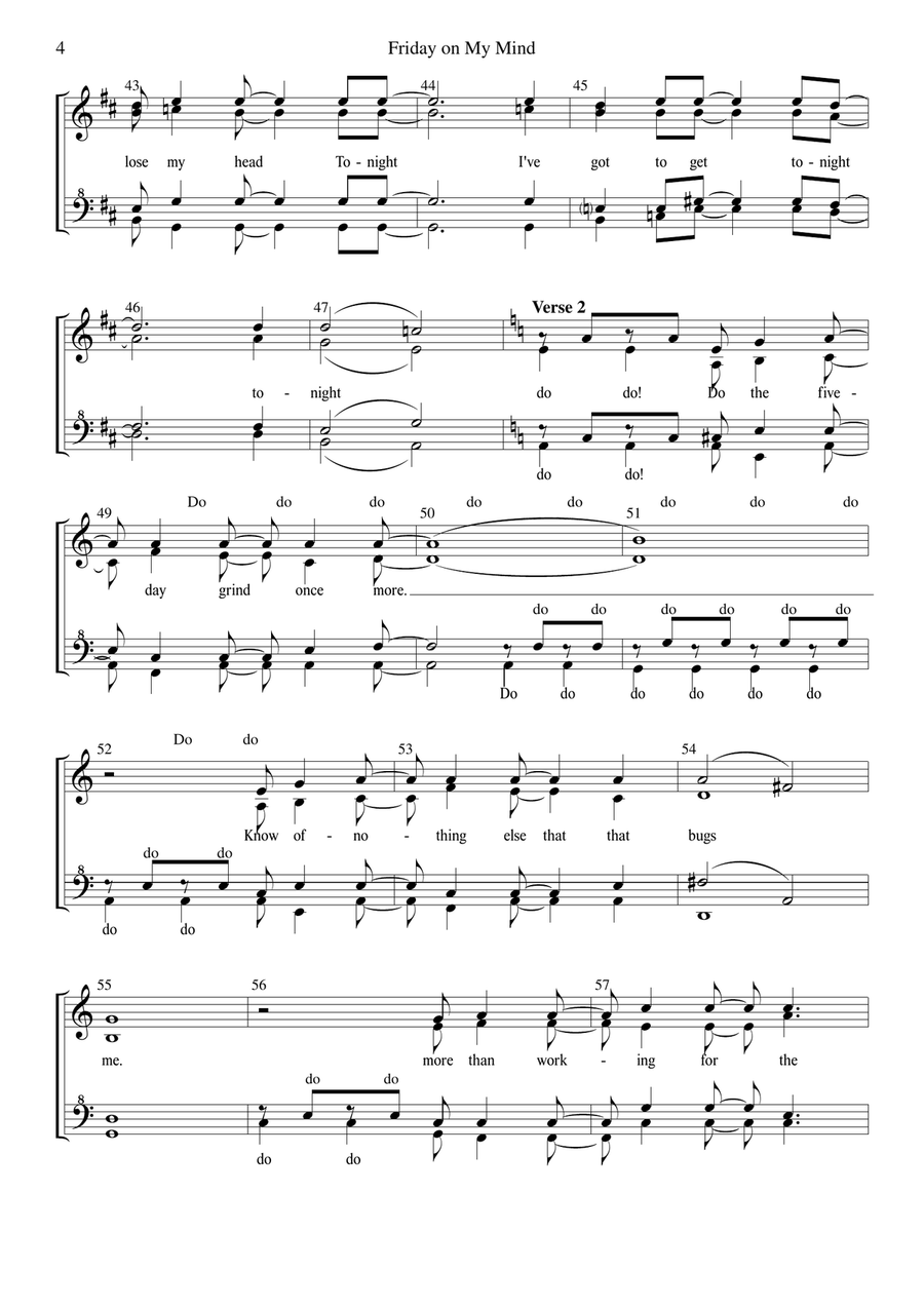 Friday On My Mind Friday On My Mind SSAA scores gallery preview page 4