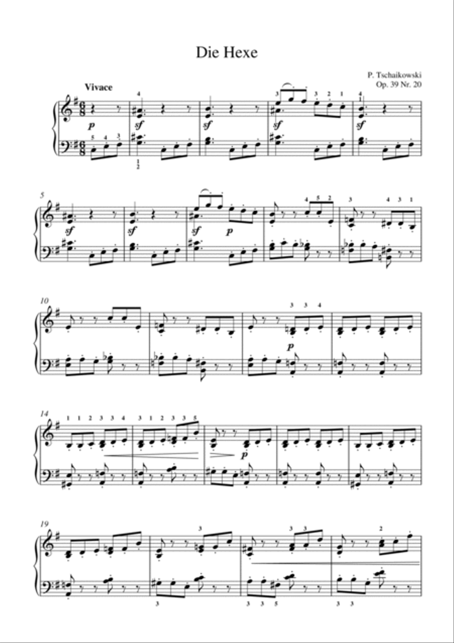 Tchaikovsky-Children's Album, Op.39 No.20.The Old Witch(Piano) Piano Solo scores gallery preview page 2