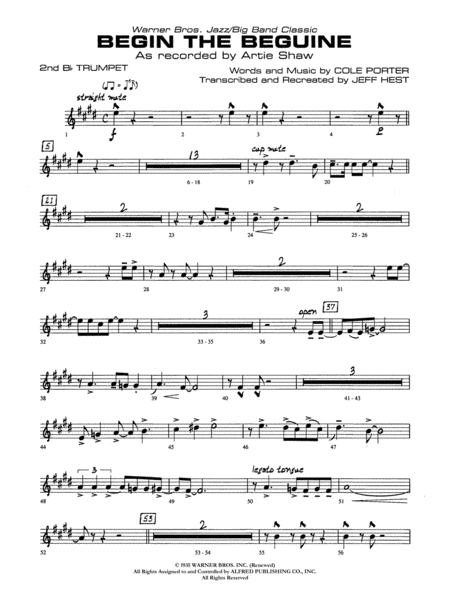 Begin the Beguine: 2nd B-flat Trumpet
