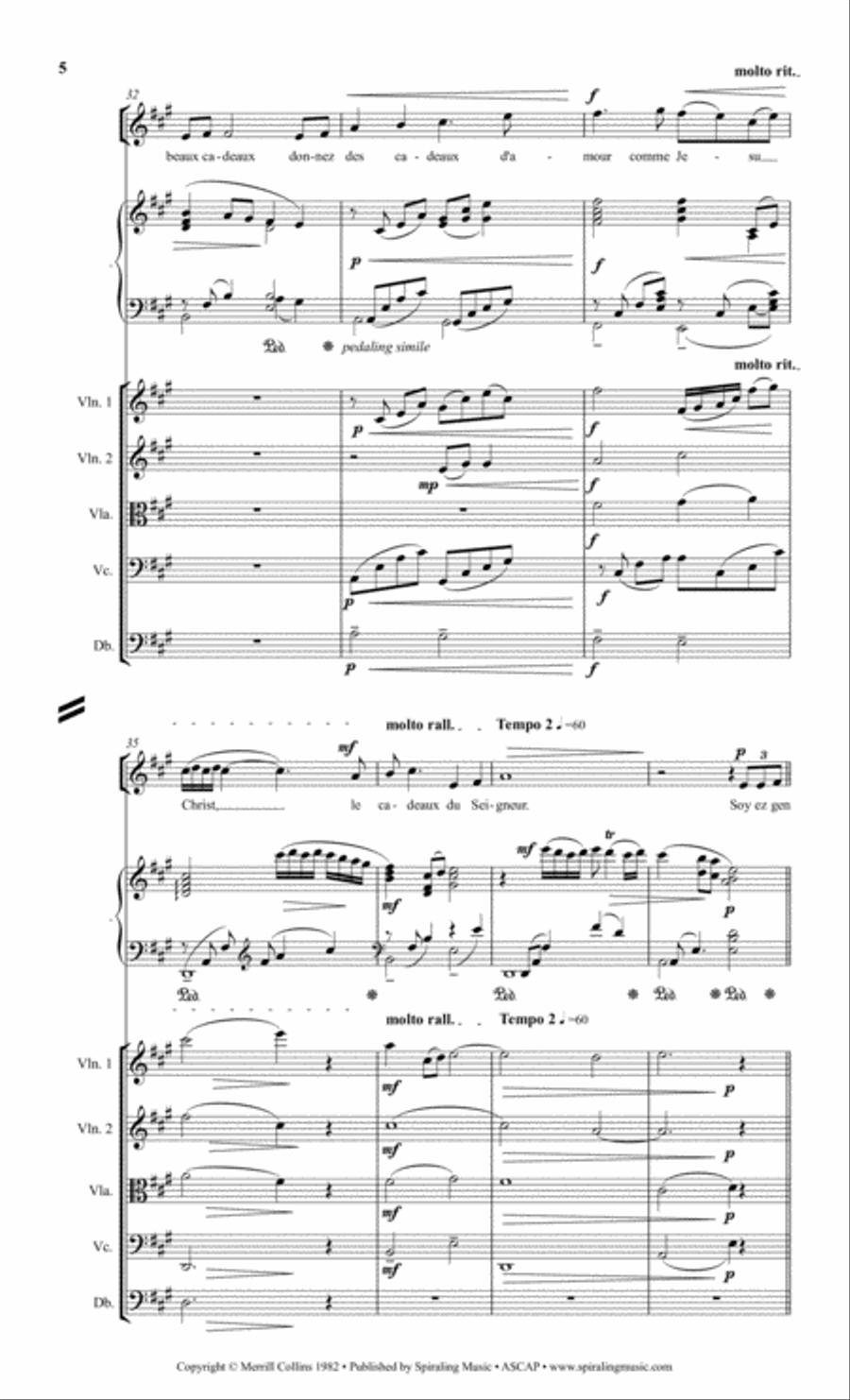 Soyez Gentille Piano Vocal with Strings in a SCORE Small Ensemble scores gallery preview page 6