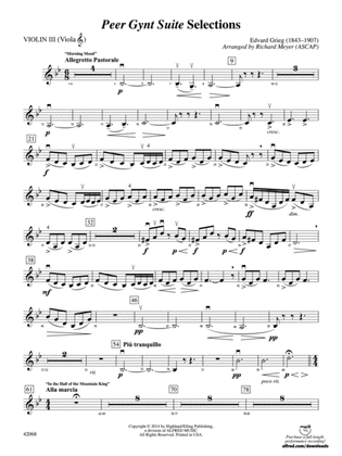 Peer Gynt Suite Selections: 3rd Violin (Viola [TC])