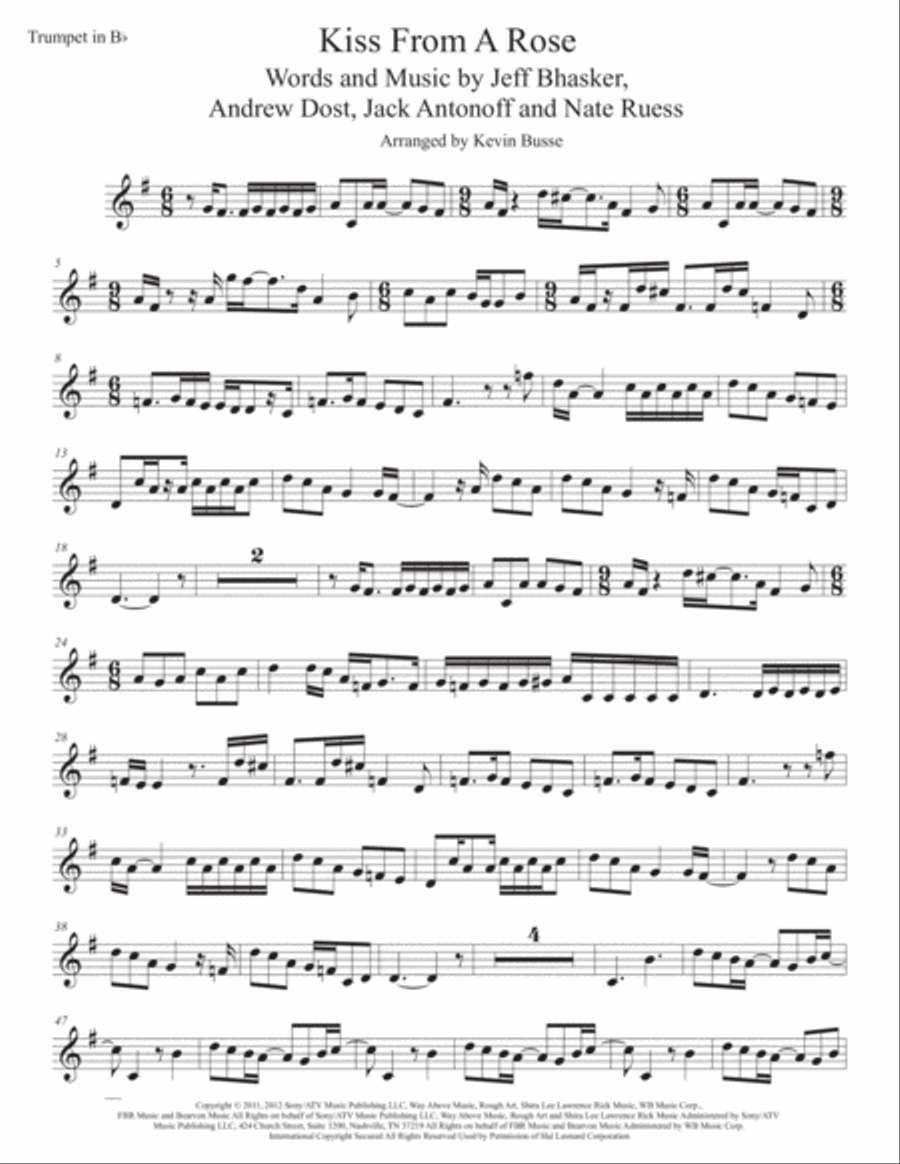 Kiss From A Rose Trumpet Solo scores gallery preview page 1