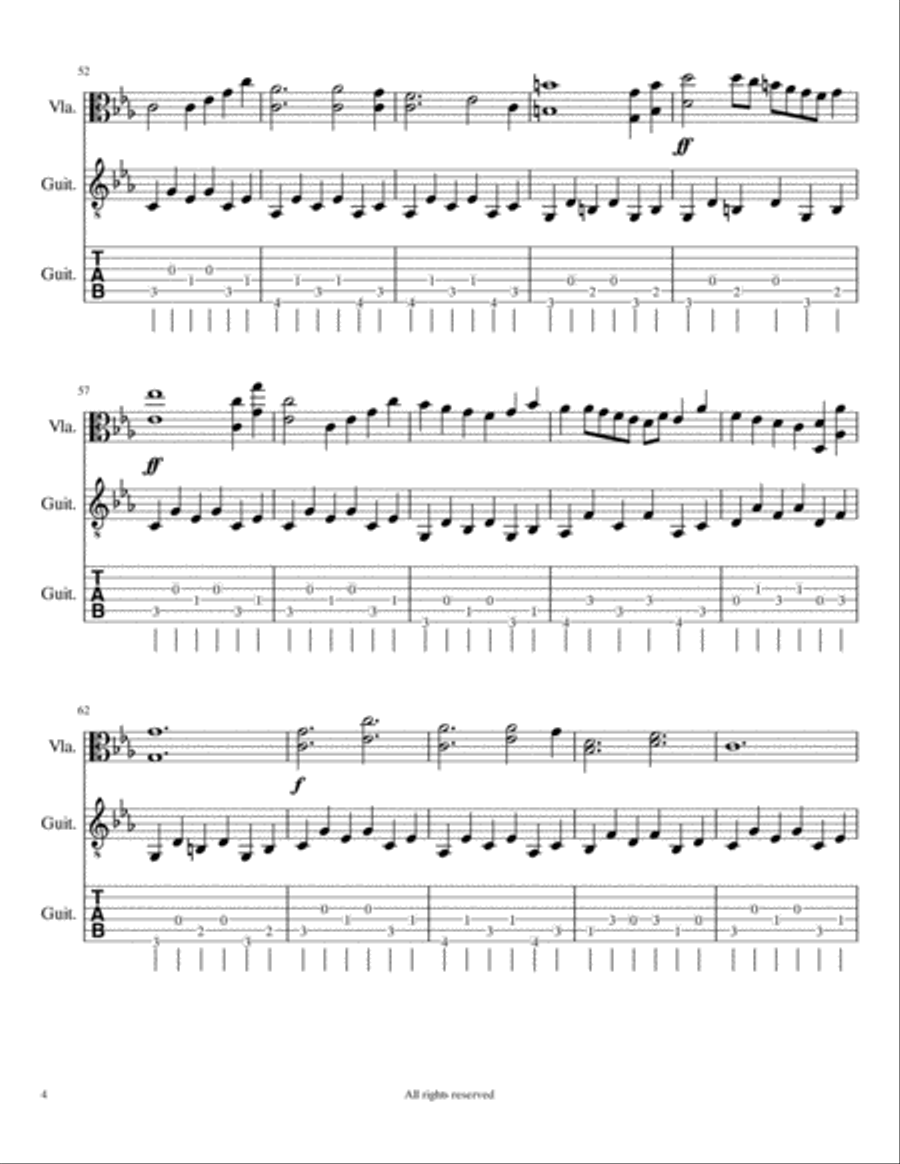 Nocturne #26 by: Ronald J. Karle for Viola and Guitar String Duet scores gallery preview page 5