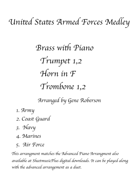 Armed Forces Medley for BRASS CHOIR