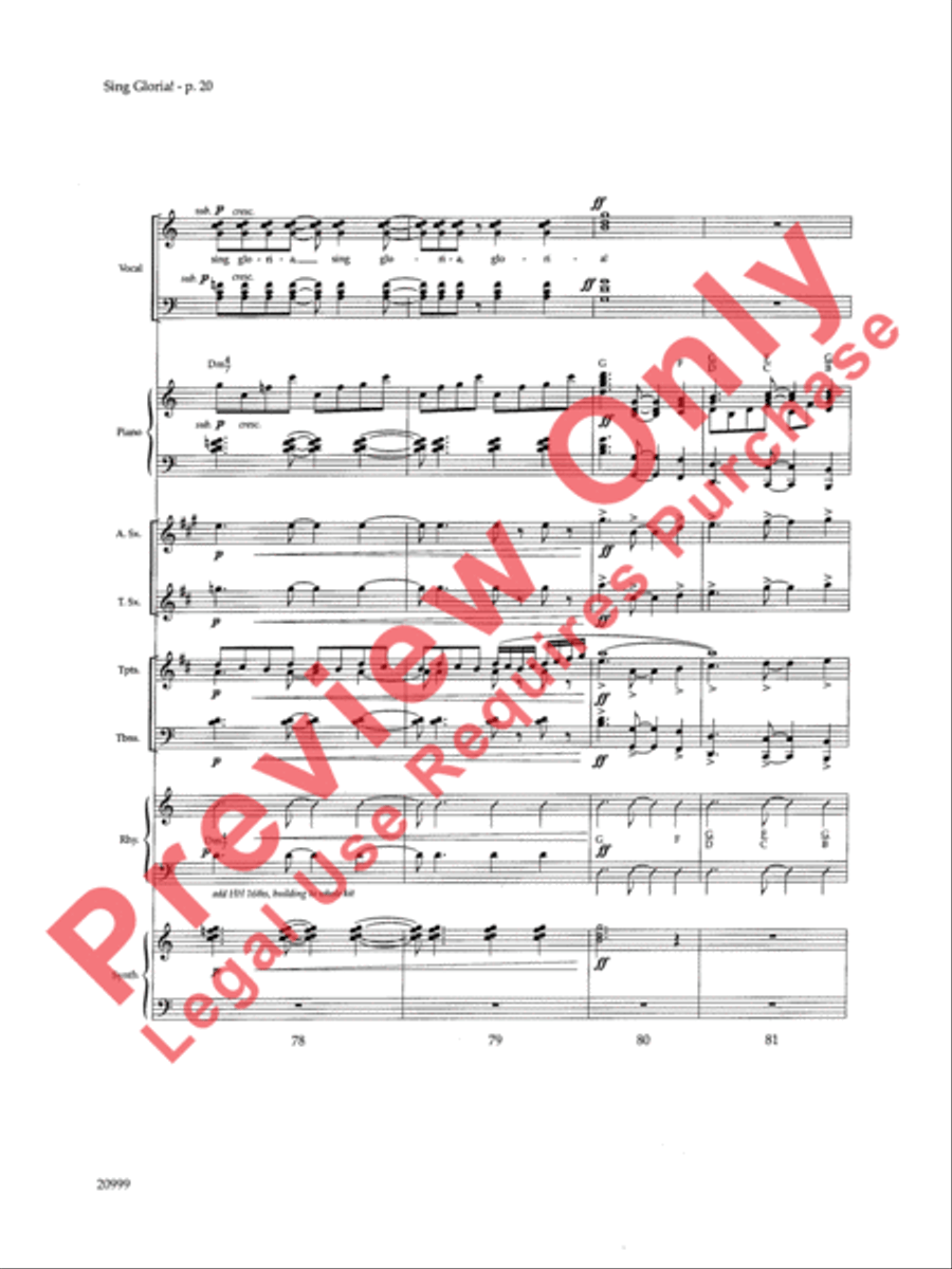 Sing Gloria! (A Song for Christmas) Choir scores gallery preview page 21