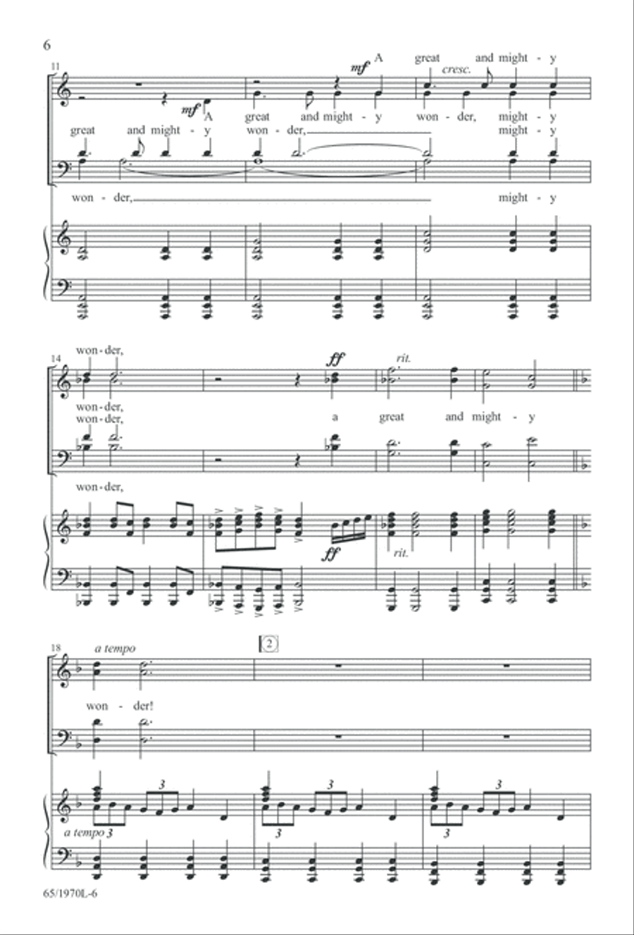 A Great and Mighty Wonder 4-Part scores gallery preview page 7