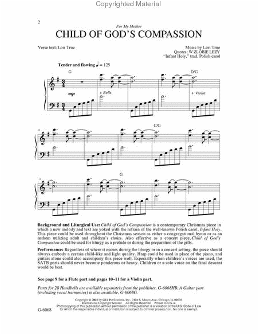 Child of God's Compassion 4-Part scores gallery preview page 2
