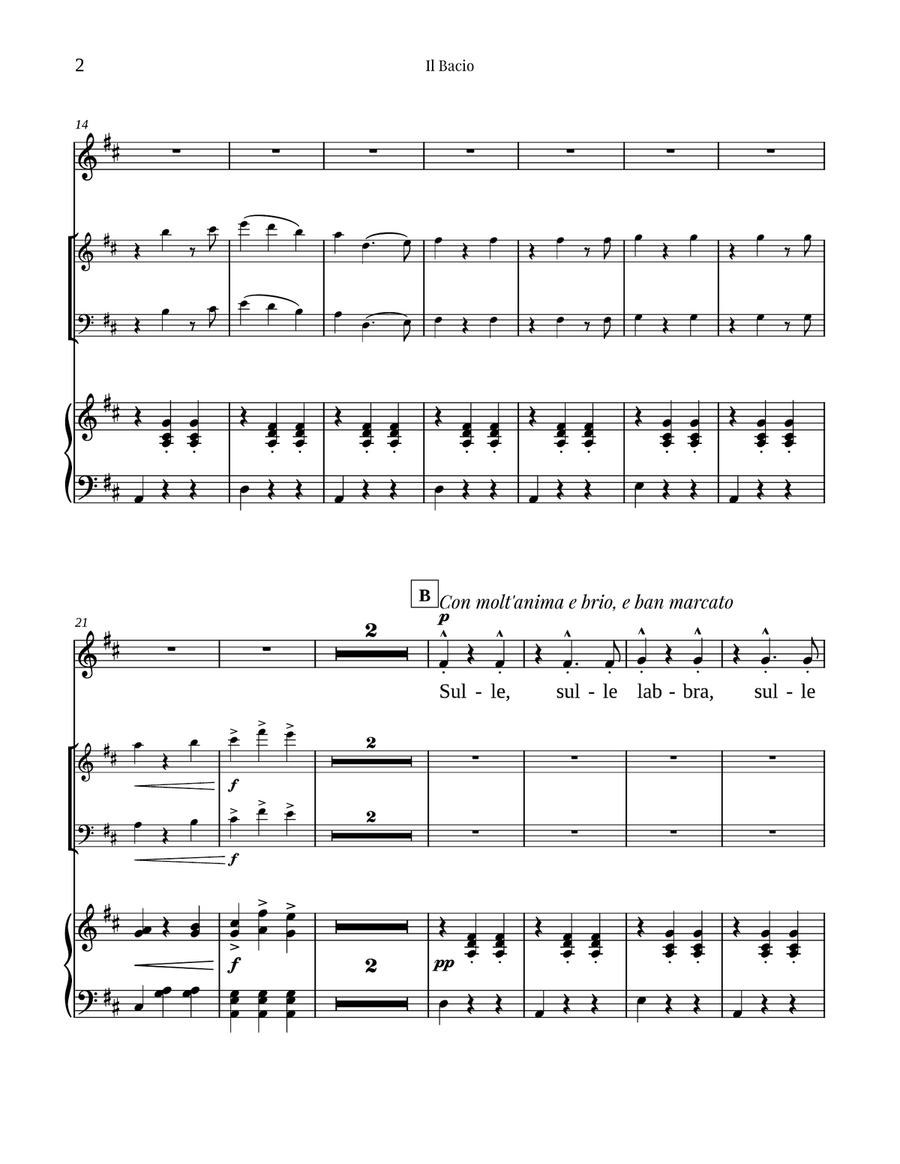 Il Bacio (Soprano&Piano Trio) Small Ensemble scores gallery preview page 4
