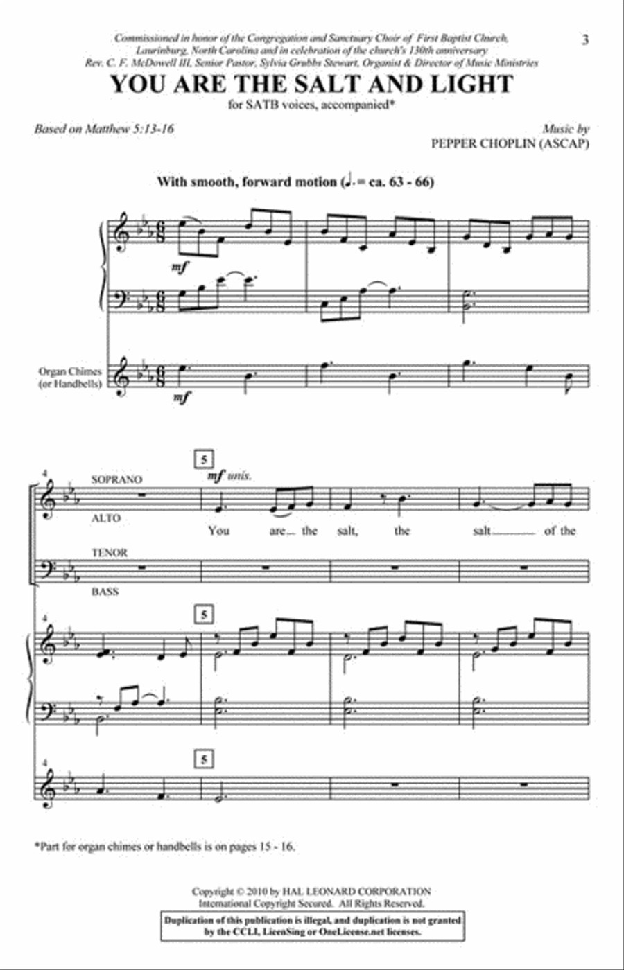 You are the Salt and Light 4-Part scores gallery preview page 2