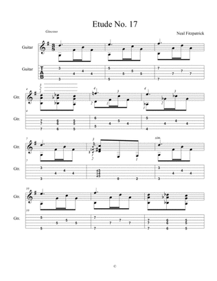 Etude No.17 For Guitar by Neal Fitzpatrick-Tablature Edition