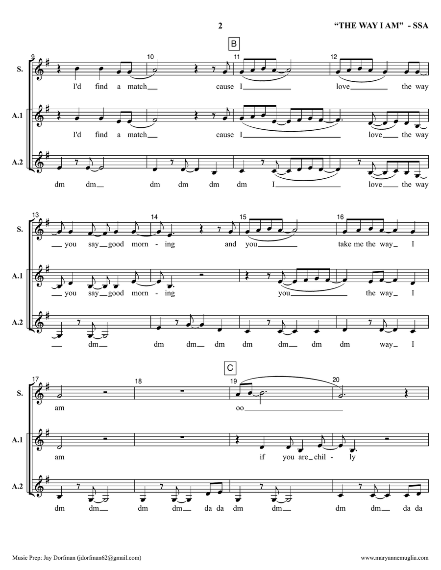 The Way I Am SSA scores gallery preview page 2