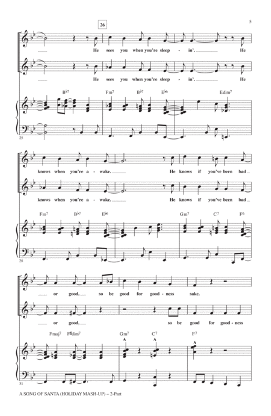 A Song Of Santa (Medley) 2-Part scores gallery preview page 4