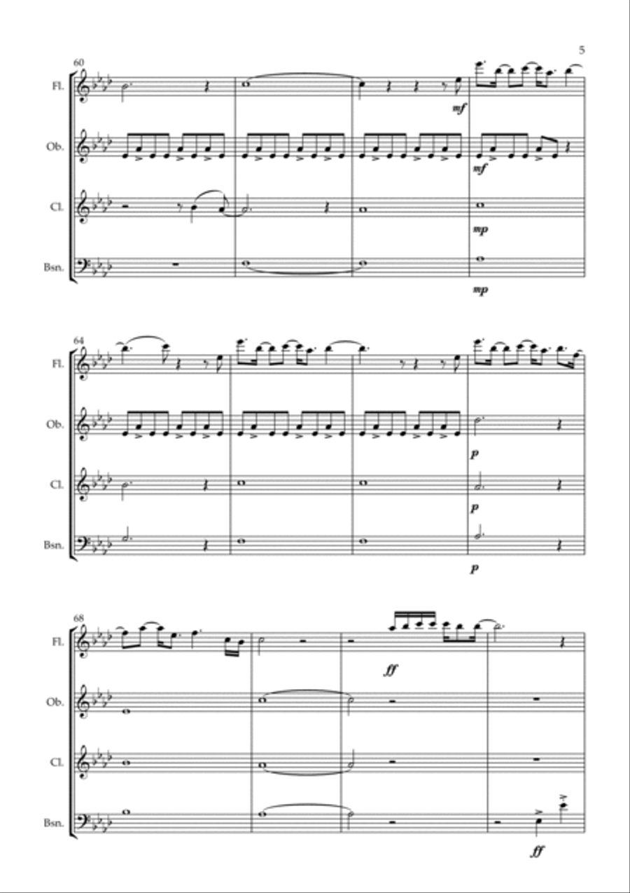 Love Me Like You Do Woodwind Quartet scores gallery preview page 5