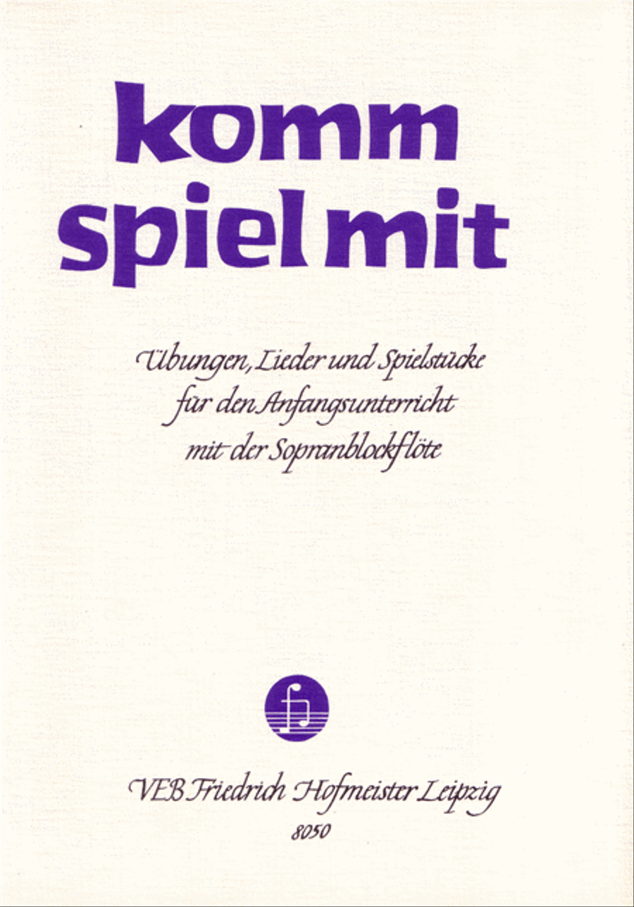 Komm, spiel mit Komm, spiel mit Soprano Recorder scores gallery preview page 1